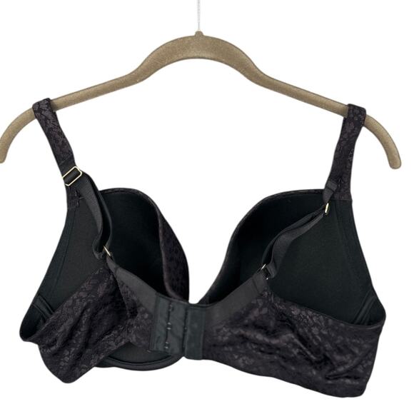 Le Mystère Black Underwire Padded Adjustable Straps Pattern Safari Bra Size 38D - Picture 2 of 6